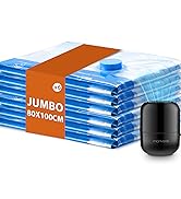 MONVANE Vacuum Storage Bag with Electric Air Pump, 6 Jumbo Space Saver Bag, Vacuum Sealer Bags fo...