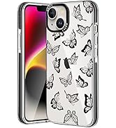 BRILA iPhone 14 Case &amp; iPhone 13 Case Clear with Cute Butterfly Pattern Design, Shockproof Bumper...