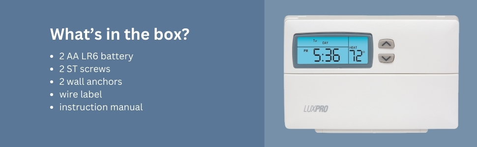 What&amp;#39;s in the box? 2 AA LR6 battery . 2 ST screws . 2 wall anchors . wire label instruction manual