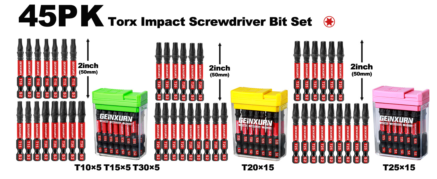 45 PK DRIVER BIT SET