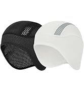 MELASA Mesh Cooling Skull Cap Helmet Liner with Ears Flaps, Breathble Cycling Running Hat Bike Ca...