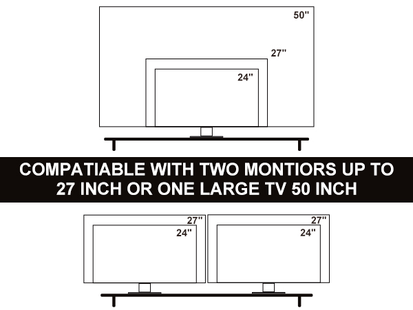 Large Dual Monitor Stand Riser 24 27 inch computer screen