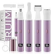 RUIM Electric Nose Hair Trimmer for Women, 4-in-1 Painless Facial Grooming Kit with Eyebrow Trimm...