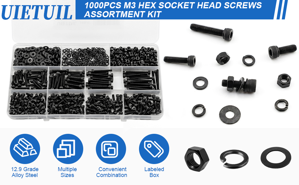 UIETUIL m3 socket head bolts kit