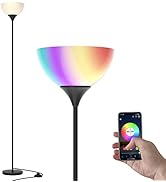 PESRAE Smart RGB Floor Lamp Work with Alexa, Google Assistant WiFi App, Modern Color Changing Flo...