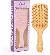 Goody Paddle Brush, Pink Sparkle, Bamboo Bristles for Ouchless Detangling, Tackles Tangles, Knots...