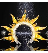 DRESBE Light Up Fire Headband LED Sun Goddess Halo Headbands Flame Party Rave Hair Accessories fo...