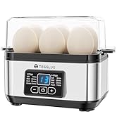 Tesslux Electric Rapid Egg Cooker, 6 Egg Capacity for Hard Boiled Eggs, Poached Eggs, Scrambled E...
