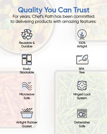 Chef&amp;#39;s Path Quality You Can Trust Food Storage Containers Stackable Organized