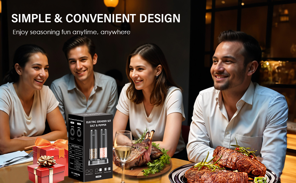 Electric Salt and Pepper Grinder Set