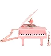 ASHATA Desktop Corded Telephone, Piano Style HD Call Wired Landline Phone, Corded Phone with Musi...