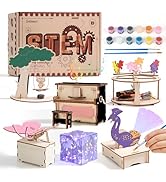 Sntieecr 6-in-1 STEM Kits for Kids, Girls Wooden Craft and Art, 3D Puzzles Science Model, STEM Bu...