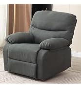 Panana Manual Latch Linen Fabric Recliner Padded Arm High Back Sofa Chair, 90 x 95 x 100 cm, Ligh...