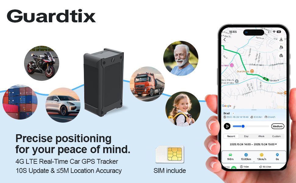 Guardtix GPS tracker 10S Update &amp;amp; =5M Location Accuracy Free SIM Card