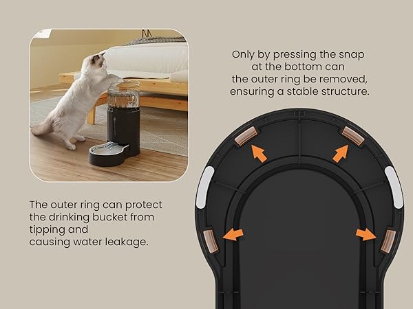 cat waterer automatic with stainless steel bowl