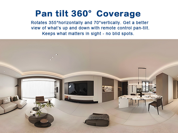 wireless indoor camera pan tilt 360°