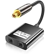 SOUNDFAM Optical Audio Splitter ,Toslink Splitter 1 in 2 Out Optical Audio Adapter 1 Male Input 2...