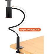 YTDSUP Gooseneck Tablet Stand Holder for Bed, Flexible Long Arm Clamp Clip for Desk Table Kitchen...