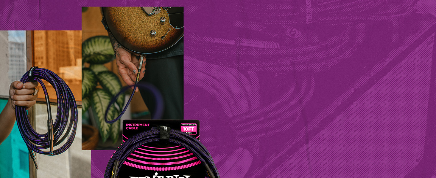 Purple guitar cable