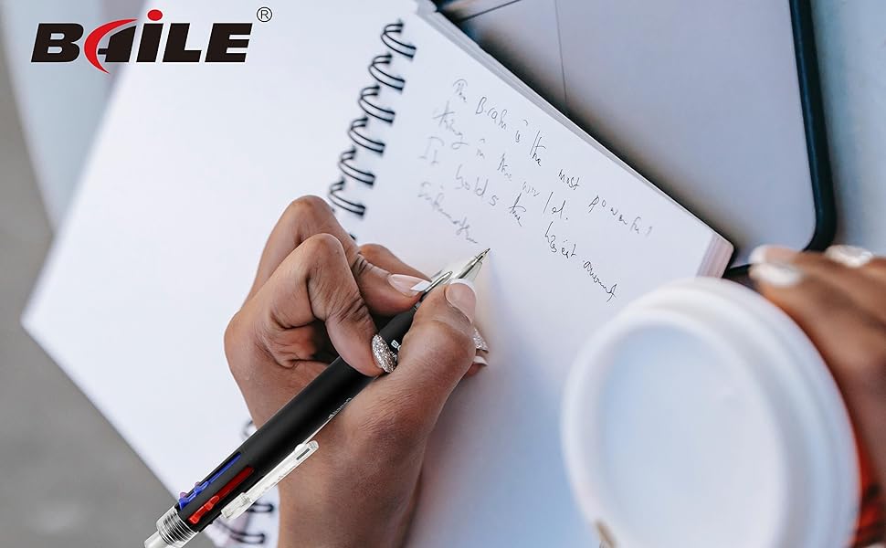 5 Assorted Ink Colors Ball Pens, Medium Point (0.7mm)