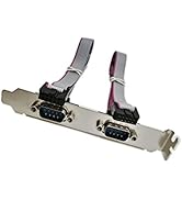 Dual DB9 IDC 10 PIN Cable,SinLoon 2xDB9(RS232) Pin Male with Bracket Panel to 10 Pin IDC Socket D...