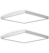 2Pack 12inch 24W LED Flush Mount Ceiling Light, 5000K Square LED Ceiling Light, 3200LM Flat LED C...