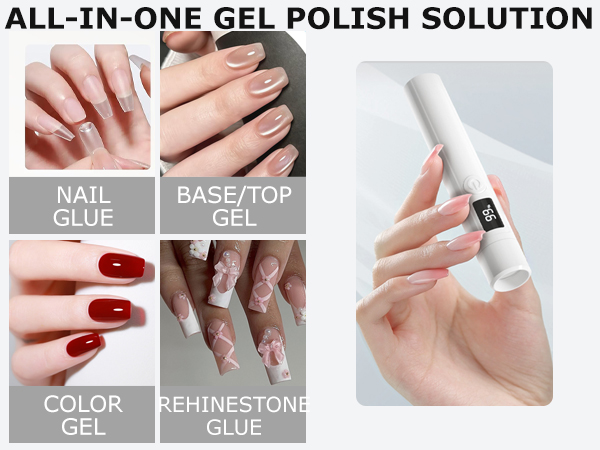 UV nail lamp cures base gel top coat color gel rhinestones 3D nail art strong curing power