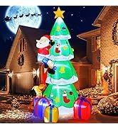 Litake 7.5FT Inflatable Christmas Tree, Built-in White LEDs Christmas Blow Up Yard Decorations, G...