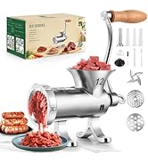 Huanyu Upgraded Manual Meat Grinder - Effortless Home Homemade Meals, Stainless Steel, For Sausag...