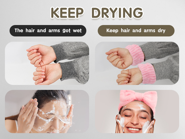 spa headband and wristbands set