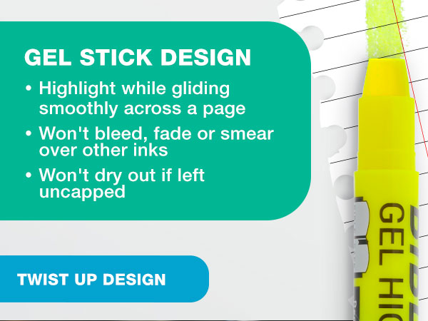 gel highlighter set bible safe no bleed markers smooth glide twist stick bright colors notes