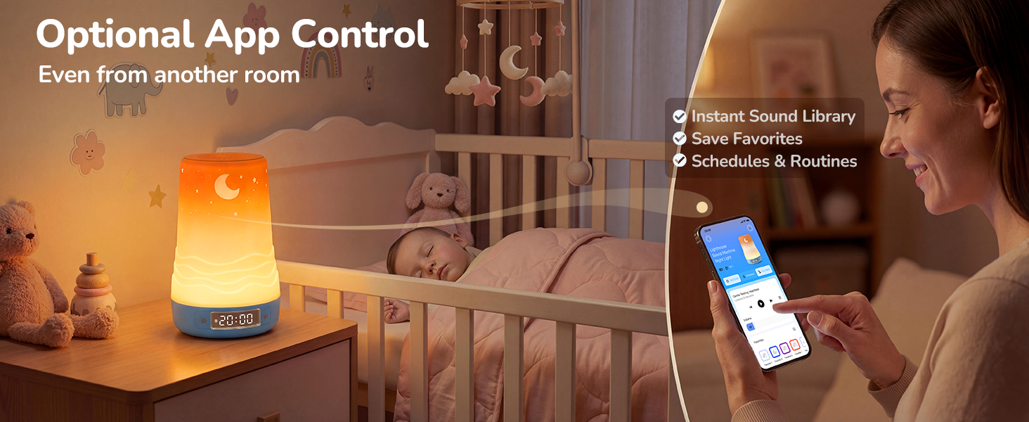 Use physical buttons or control everything from the app—choose what feels easiest for your routine.