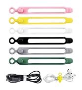 GAUENEEN 36 Pcs Silicone Cable Ties, Reusable Cord Organizer High Elasticity, Multipurpose Cable ...