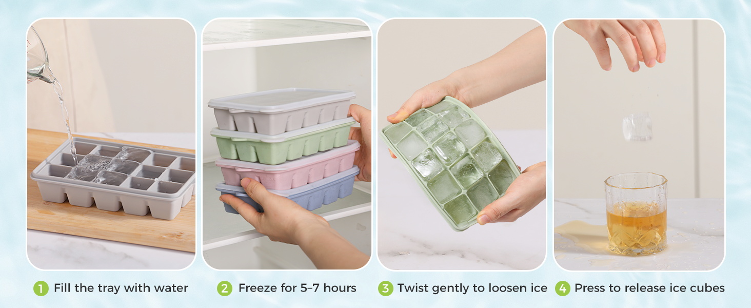 silicone ice cube trays with lid