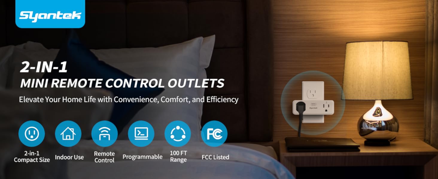 bedroom lamp using wireless remote control outlets
