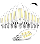 12-Pack Dimmable E12 LED Candelabra Bulbs 60W Equivalent, 5000K Daylight White, 600 Lumens B11 Ca...