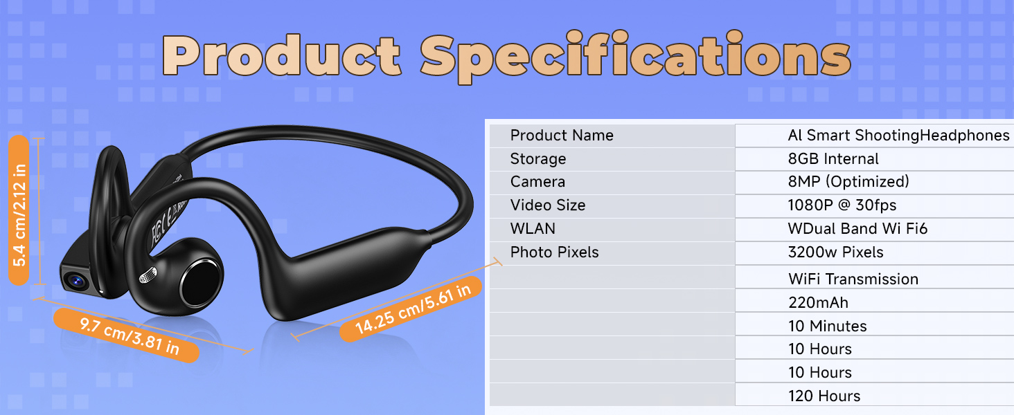 bone conduction headphones with camera