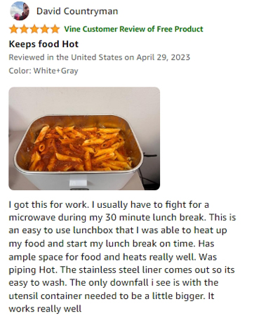 portable heated food container