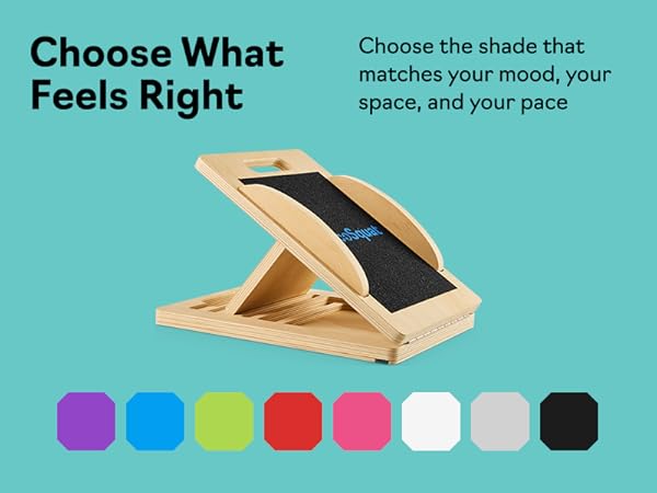 Wooden slant board for calf stretching and squats, multiple colors, physical therapy
