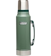 Stanley Heritage Classic Vacuum Bottle with Handle 1.1 qt | Wide Mouth w/Leakproof Cup Lid | Keep...