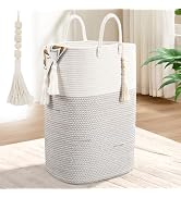 Woven Laundry Basket for Clothes, 65L Large Rectangle Laundry Hampers, Nursery Storage Basket for...