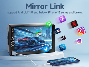 mirror link double din car stereo double din radio car audio receivers