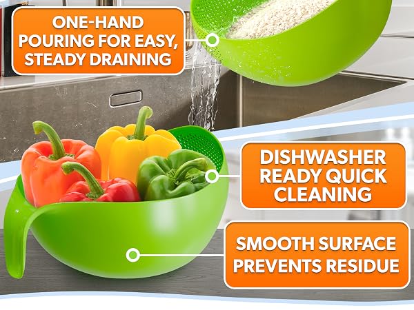 vegetable washer fruit and vegetable washing strainer plastic plastic strainer with handle