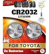 Key Fob Battery CR2032 for Toyota (2 Pack) - Replacement for Toyota C-HR, 4Runner, RAV4, Prius Pr...
