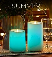 Luminara Outdoor Coloring Changing Flameless Moving Flame Candle with 18-Button Remote Control,