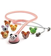 ADC 618P Adscope Adimals Model 618 Pediatric Clinician Stethoscope With Tunable AFD Technology, Pink