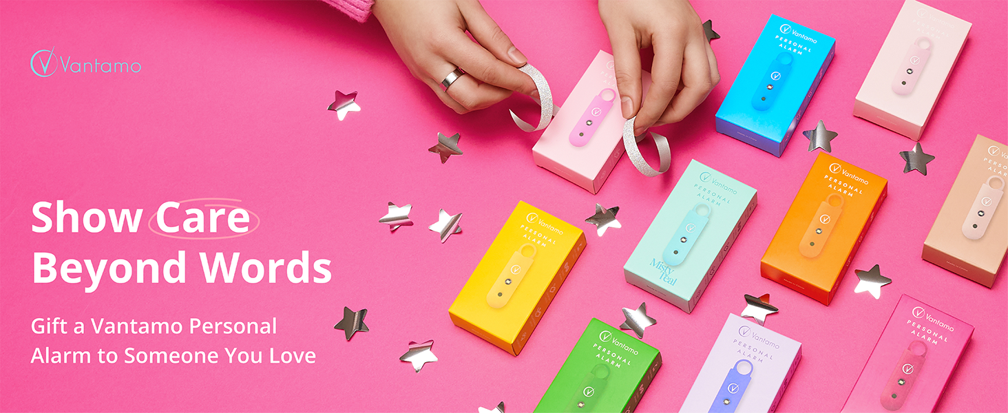 Vantamo Personal Alarm Women Loud Rechargeable Strobe Light Safety Safe Self Defense Keychain Device