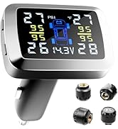 Tire Pressure Monitoring System, Tire Pressure Sensor with Real-Time Tire Pressure and Temperatur...