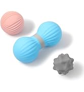 HODEMI Massage Ball Set with Spiky Ball, Lacrosse Ball and Peanut Roller for Deep Tissue Muscle M...