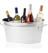 True Ice Buckets for Parties 6.3 Gallons (23.8 Liters), Large Galvanized Tubs for Drinks, Large B...